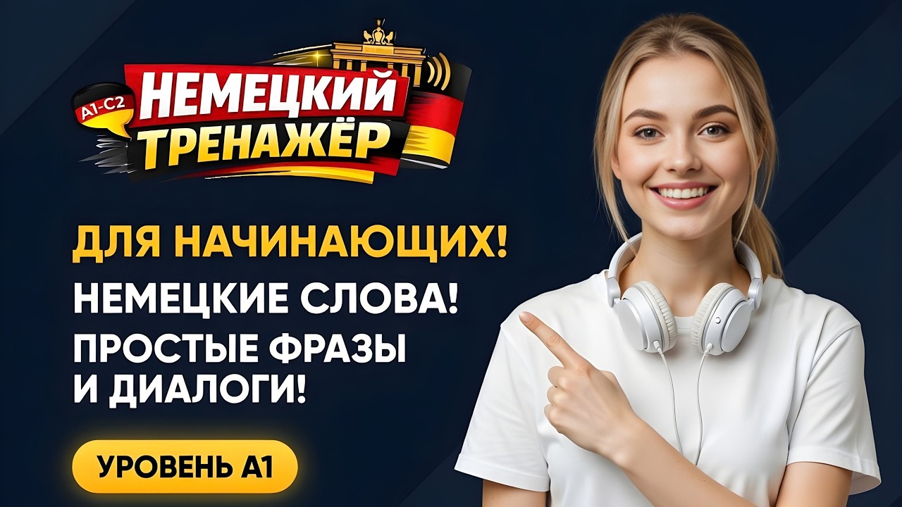ТРЕНИРУЕМ ПРОСТЫЕ НЕМЕЦКИЕ СЛОВА - ФРАЗЫ И ДИАЛОГИ - Немецкий на слух - Словарный запас - Уровень A1