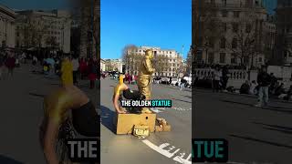 LEVITATING GoldMan STATUE!? How Is This POSSIBLE? Statue Prank Fail!⁠ 😱😐@silvermanstatueofficial