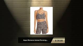 Aqua Womens Animal Running Athletic Bra S