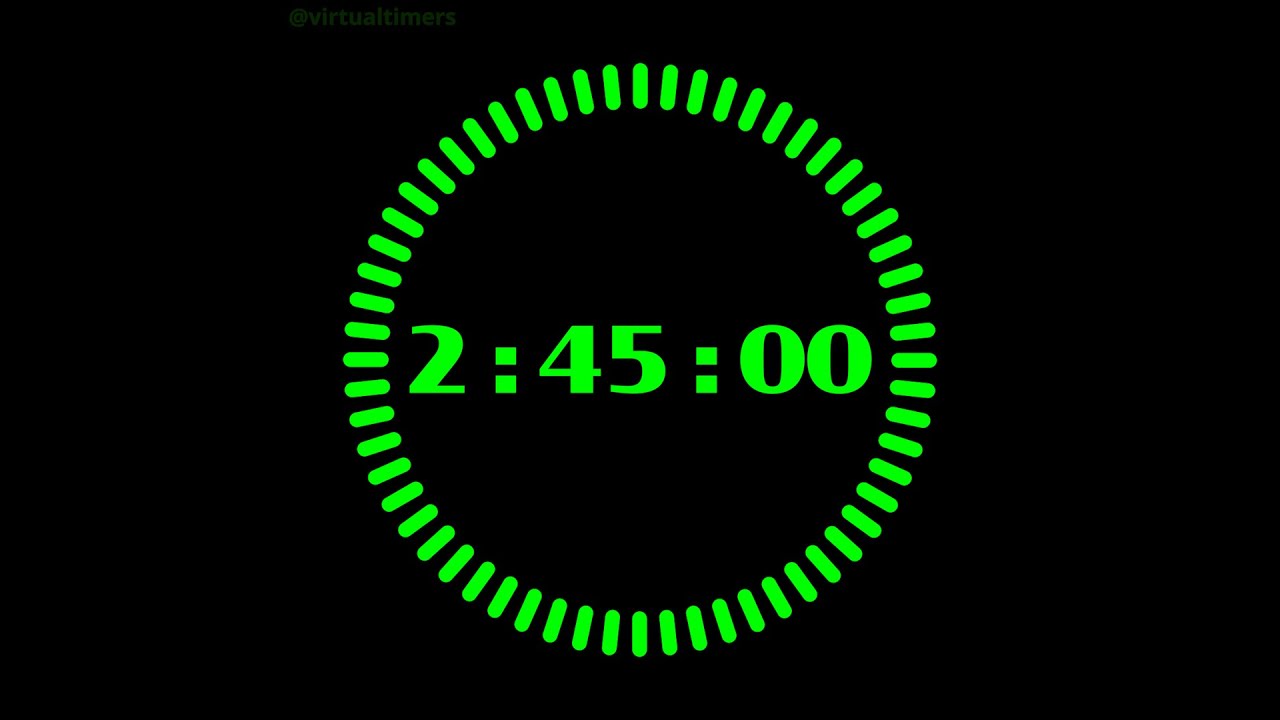 2 Hours and 45 Minutes Countdown Timer with Alarm and Progress ...