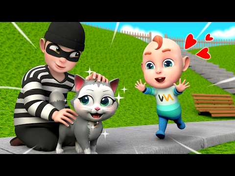 The Sneaky Thief and the Kitten 🐱😱 | Police Rob Adventure Song | Rosoo Nursery Rhymes & Kids Songs
