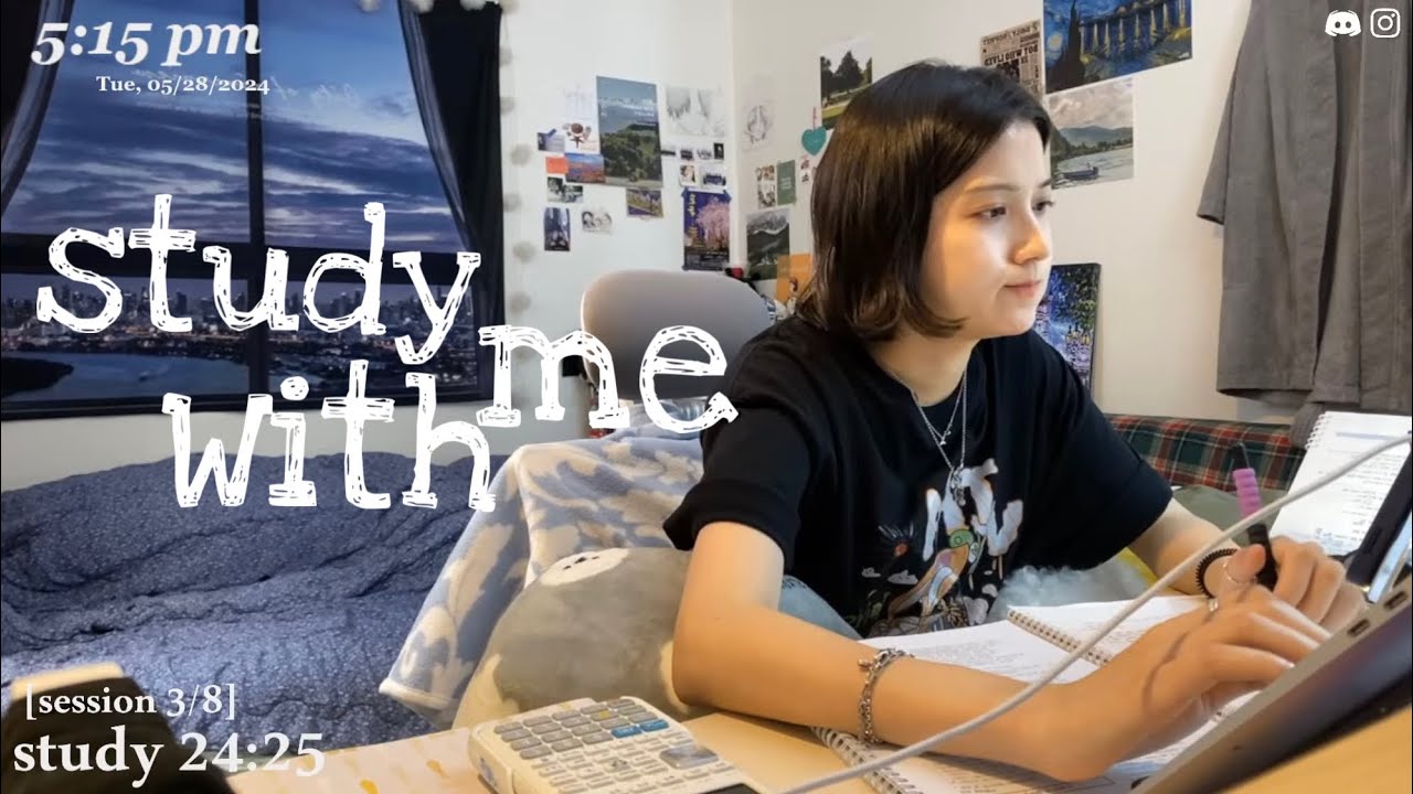 LIVE study with me/ 스터디윗미📚/ pomodoro 60-10/ 천둥,빗소리asmr