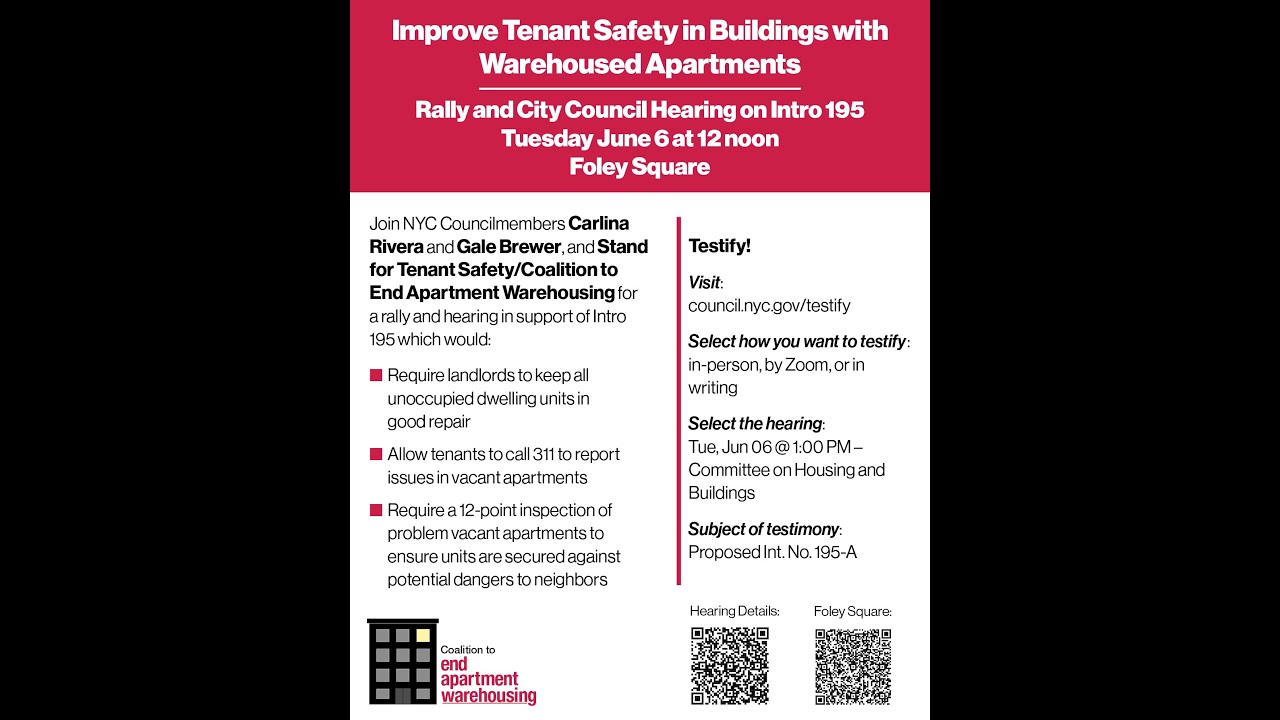 Intro 195 Improve Tenant Safety In Bulidings w Warehoused Apartments