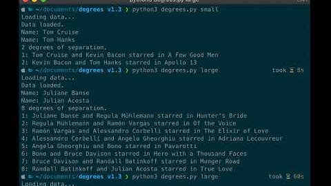 CS50AI Degrees Demonstration