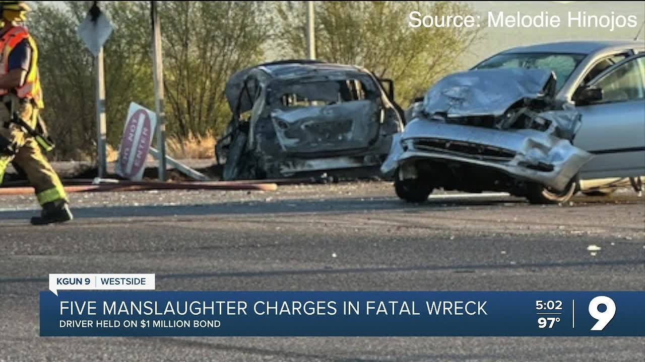 Woman charged with five counts of manslaughter in fiery crash - YouTube