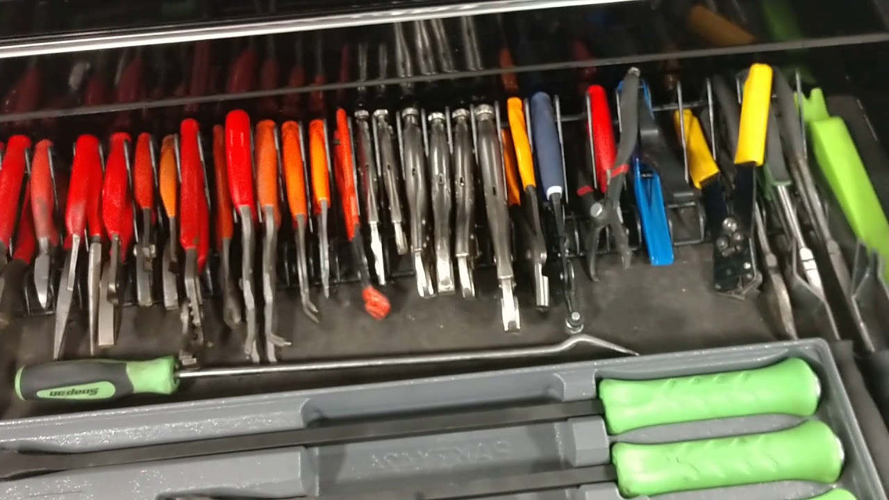 Snapon split top roll cart - YouTube