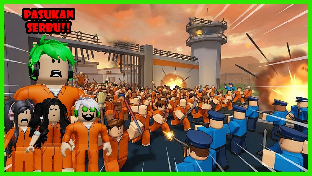 Aku Bentuk Pasukan Penjahat Untuk Terobos Gerbang Penjara Lwan Polisi - Roblox Make A Prison Riot