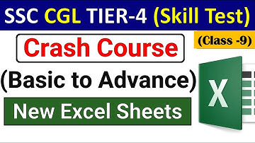 SSC CGL Tier 4 Skill Test class 9 | Excel skill test prep | MS Excel Tutorial with XLSX work files