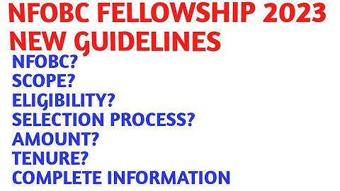 NFOBC fellowship 2023 complete details// nfobc 2023 guidelines// ugc net jrf result 2023