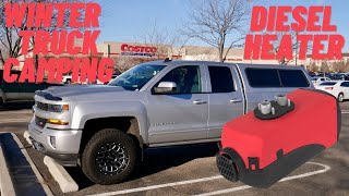 Winter/cold weather stealth truck camping with a diesel heater! At Costco?