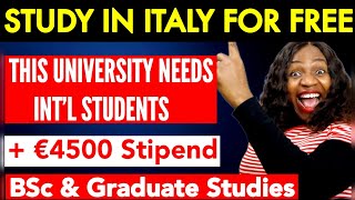 MOVE TO ITALY FOR FREE | STUDY FREE AT THIS UNIVERSITY WITH NO TUITION | FULLY FUNDED