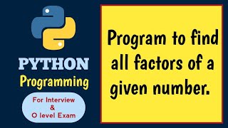 Program to find all factors of a given number || Python practical question for O Level || #python