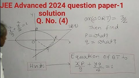 JEE Advanced 2024 question 4 paper 1 solution | IIT JEE Ellipse
