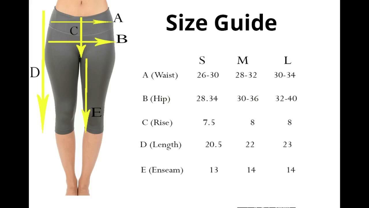 Leggings Sizing Chart 