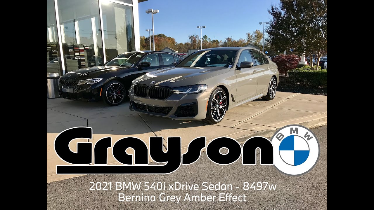 Bernina Grey Amber Effect - 2021 BMW 540i xDrive Sedan Video Walk ...