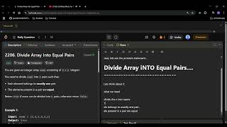 Divide Array Into Equal Pairs  #LeetCode   #17-03-2025 #dailychallenge #coding #java