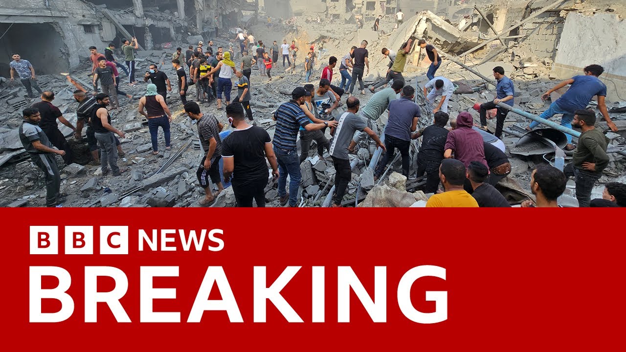 Dozens reported killed in Gaza refugee camp blast  – BBC News