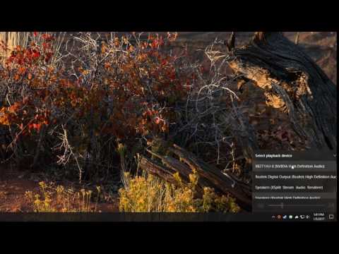Windows 10: Select playback device