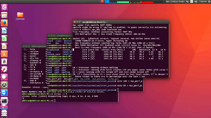 Change CPU clock speed in UBUNTU only for "i" series