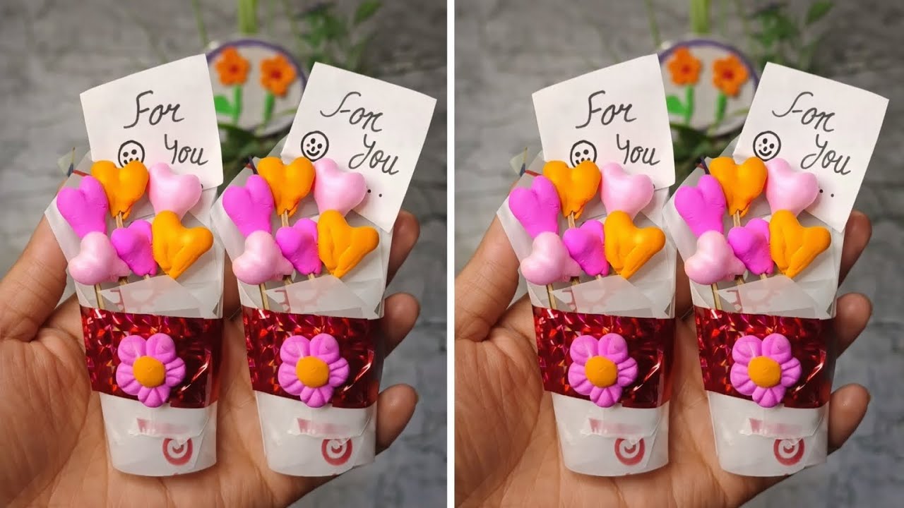“Heart Shape Clay Bouquet Making 💕 | DIY Cute Craft Idea” 