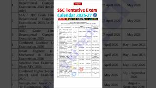 SSC Tentative Exam || SSC Exam Calendar 2026 #ssc #motivation #shorts #ssccgl #sscgd