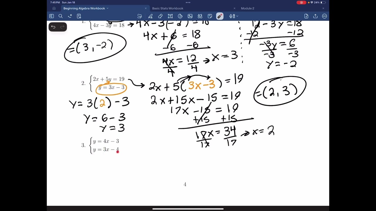 4.3: Solving Systems using Substitution 