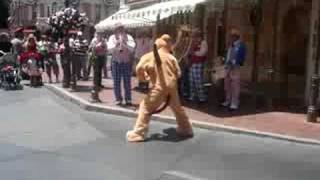 pluto dancing at disney land