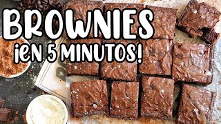 Brownies fáciles y EN 5 MINUTOS - Brownies sin huevo y sin horno