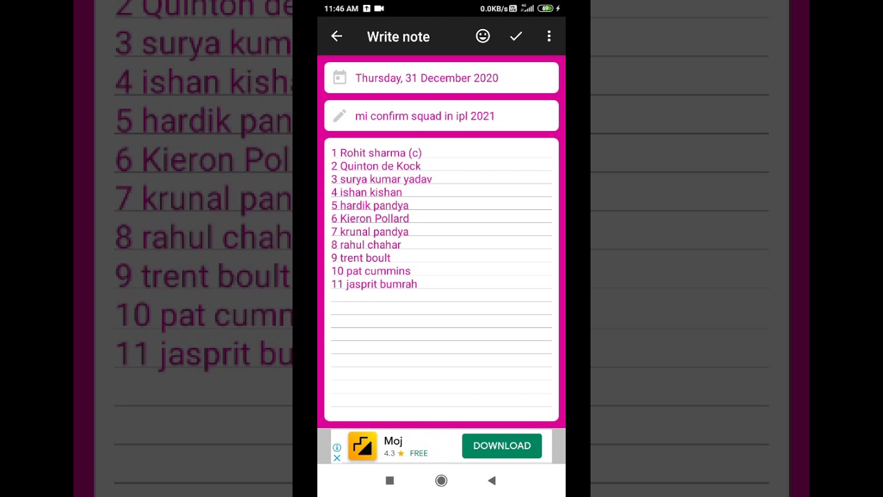 Mi confirm squad in ipl 2021