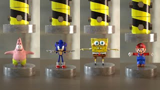 Sonic, Super Mario & Spongebob - Satisfying Hydraulic Press Compilation