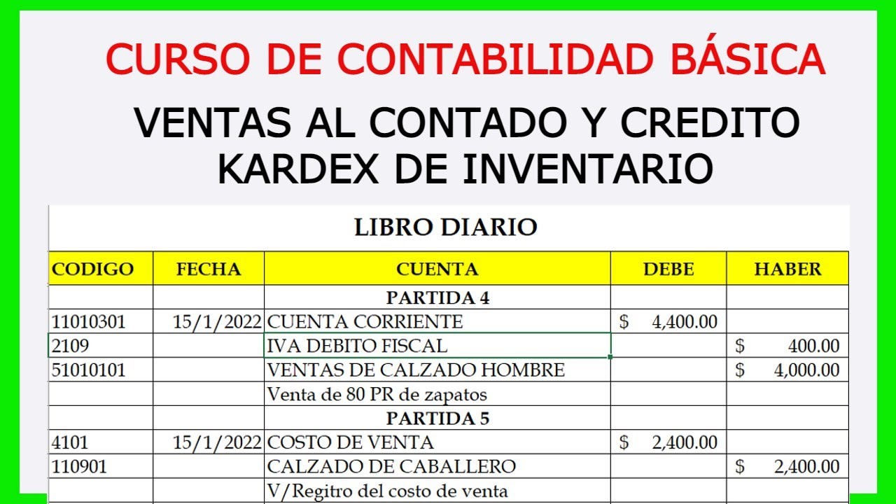 Curso de Contabilidad Básica I Ventas al Contado y Credito YouTube