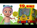 The wheels on the bus go round and round and he’s feeling so happy today! | Rhymes and Baby Songs