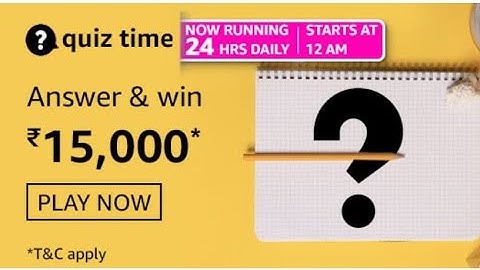 Amazon Daily Quiz Answer| Amazon Pay| Win upto 15,000
