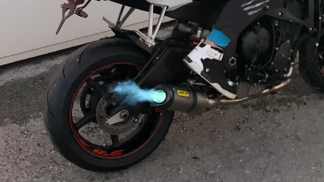 Yamaha R6 RJ15 💥 ARROW FULL System - BLUE Flames 