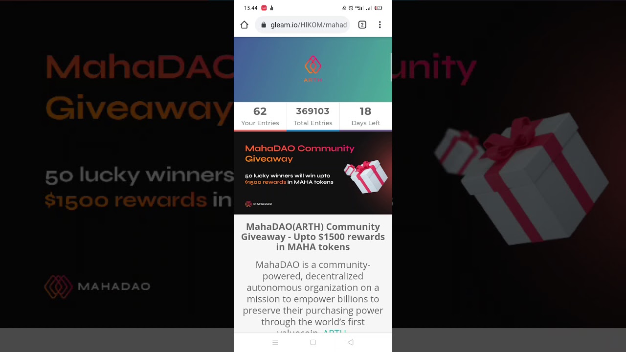 MahaDao (ARTH) NEW TOKEN