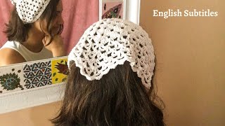 كروشية بندانة/تربون في ١٥ دقيقة || Bandana in 15 min || БАНДАНА Вязание КРЮЧКОМ || Μπαντάνα κροσέ