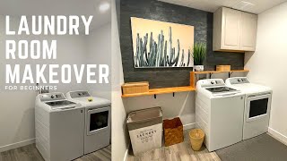 Laundry Room Makeover [With Easy Peel & Stick Tic Tac Tiles]