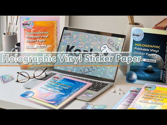 Koala Holographic Sticker Paper for Inkjet Printer 20 Sheets - Printable  Vinyl
