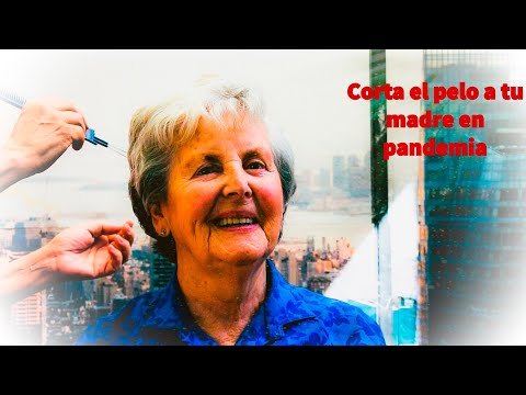 Corte de pelo a tijera a mujer tercera edad