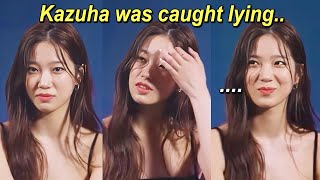 Kazuha was caught lying during this interview.. (uses her FACE card to get away with it)