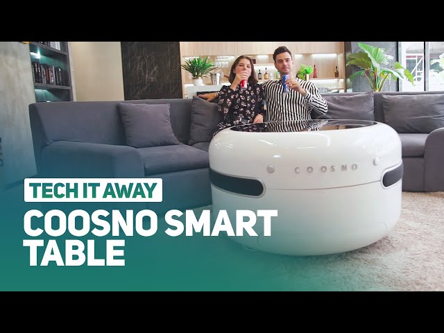 La mesa de café inteligente Coosno tiene nevera y Google Assistant