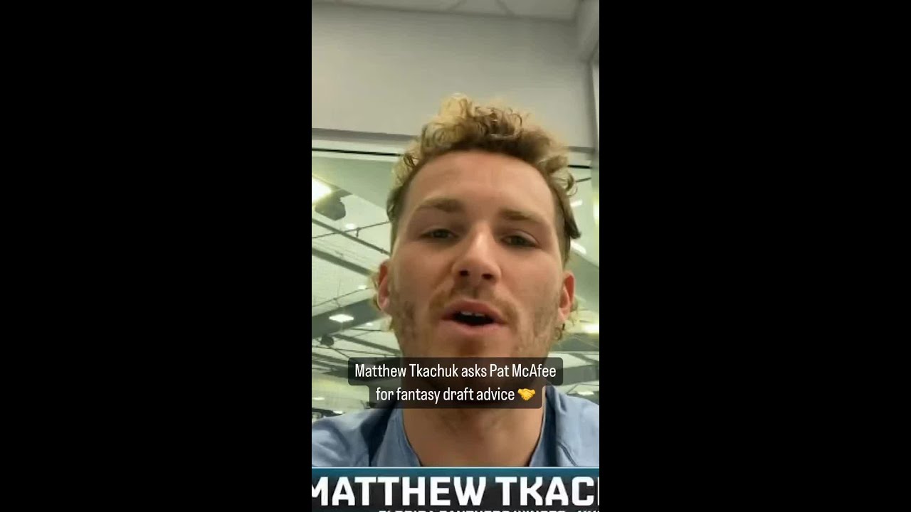 Matthew Tkachuk asked for fantasy football advice from the pat mcafee show crew ✍️ #shorts