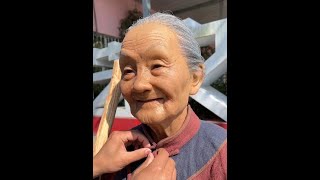 Kindly smile # Kindly grandmother # Vintage photo revival # Portrait sculpture