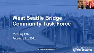West Seattle Bridge Community Task Force Meeting #16