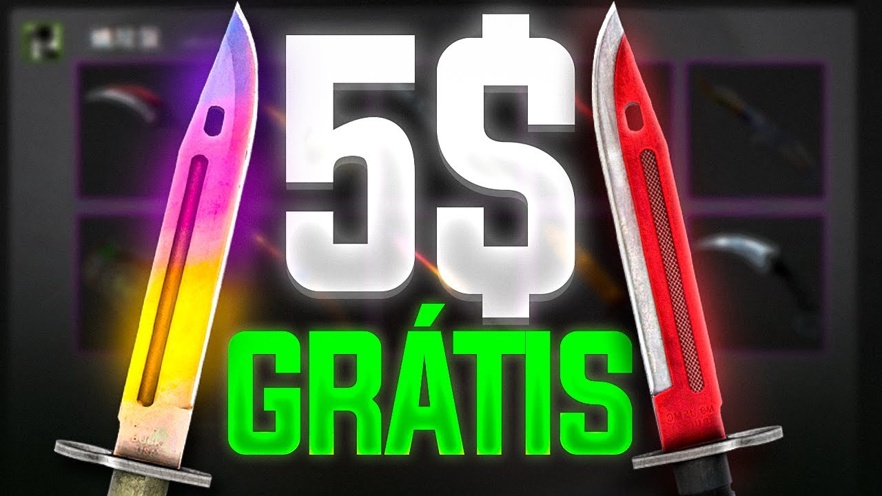 Até 5$ de GRAÇA para TODOS! Troca de skins CS:GO