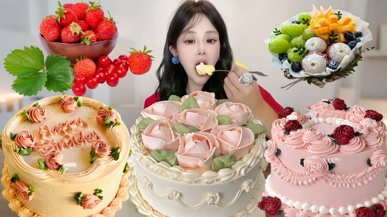 Asmr🍰Eating Retro Cream Cake🍰 (Soft And Waxy Sound) 크림丨먹방丨Mukbang丨Satisfying丨Eatings