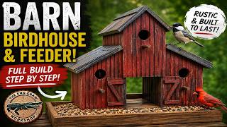 How to Build a Rustic Barn Birdhouse & Feeder | DIY Cedar Birdhouse