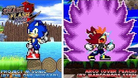 SSF2 Mods Showcase: Project M Sonic (Remade) + Acro (over Peach)