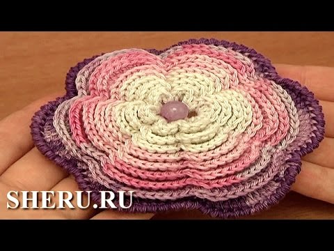 How To Crochet Layered Flower Урок 87 Многоярусный цветок крючком