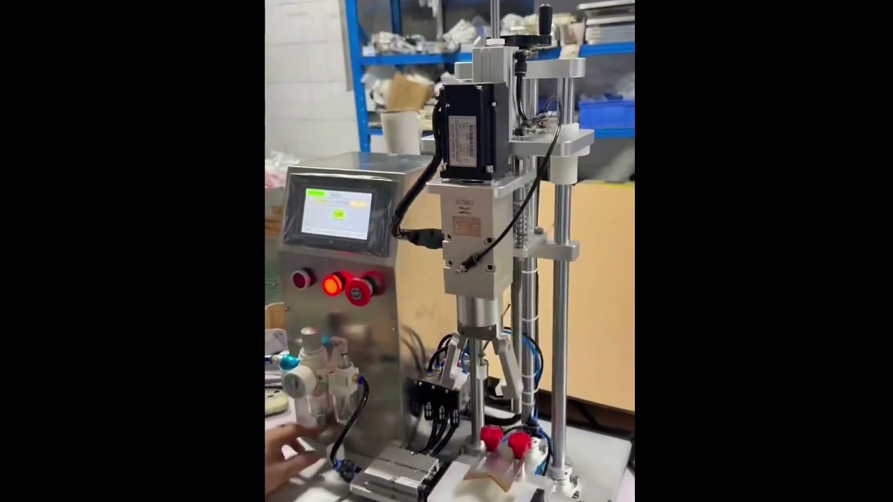 Dropper Capping Machine Spray Duck Mouth Bottle Servo Motor Screw Pneumatic Locking Machine 